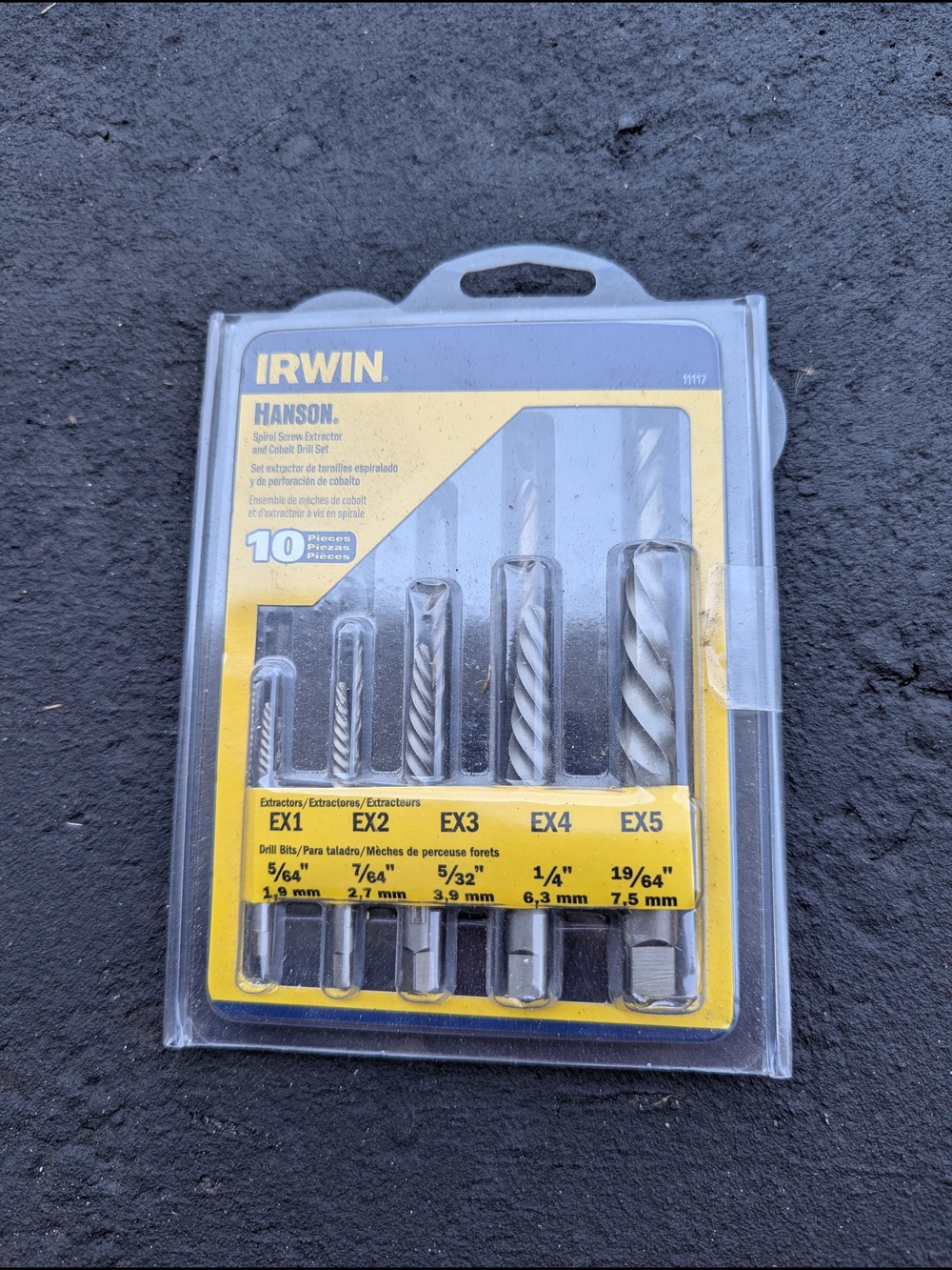 Hanson 10-Piece Spiral Screw Extractor Set - Yellow/Black